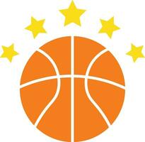 Basketball with Five Star Illustration Vector