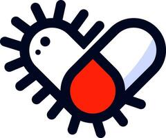 Antibiotic and Bacteria Icon for Antibiotics Awareness Programme vector