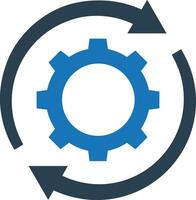 Gear setting symbol icon vector image. Illustration of the industrial wheel mechine mechanism design image