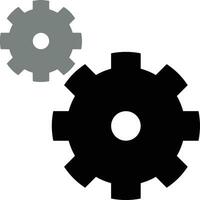 Gear setting symbol icon vector image. Illustration of the industrial wheel mechine mechanism design image