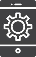 Gear setting symbol icon vector image. Illustration of the industrial wheel mechine mechanism design image