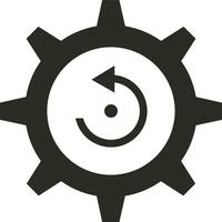 Gear setting symbol icon vector image. Illustration of the industrial wheel mechine mechanism design image