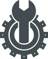 Gear setting symbol icon vector image. Illustration of the industrial wheel mechine mechanism design image