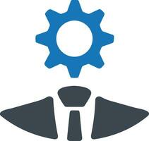 Gear setting symbol icon vector image. Illustration of the industrial wheel mechine mechanism design image