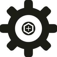 Gear setting symbol icon vector image. Illustration of the industrial wheel mechine mechanism design image