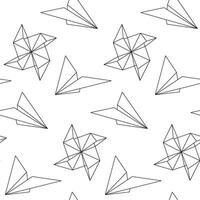 Origami line art vector seamless pattern background. Modern hobby.