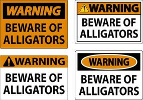 Warning Sign Beware Of Alligators vector