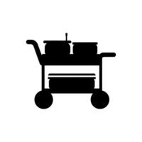 Medical supply cart icon on white background vector