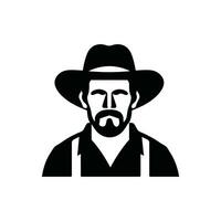 Farmer Icon on White Background - Simple Vector Illustration