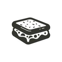 Ham and Cheese Sandwich Icon on White Background - Simple Vector Illustration