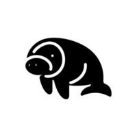 Manatee Icon on White Background - Simple Vector Illustration