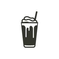 Chocolate Milkshake Icon on White Background - Simple Vector Illustration