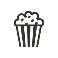 Buttered Popcorn Icon on White Background - Simple Vector Illustration