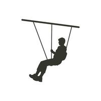 Guy soaring on a zipline Icon on White Background - Simple Vector Illustration