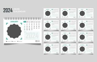 calendar set template for 2024 year vector