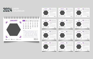 calendario conjunto modelo para 2024 año vector