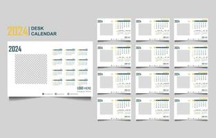 calendar set template for 2024 year vector