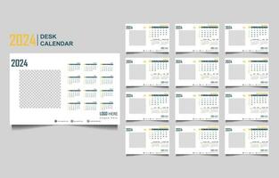 calendar set template for 2024 year vector