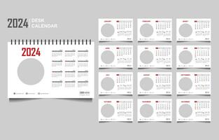 calendar set template for 2024 year vector