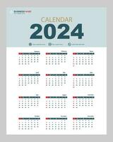 Floral calendar set template for 2024 year vector