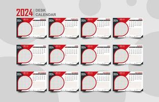 calendar set template for 2024 year vector