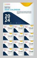 Monthly calendar set template for 2024 year with minimalist style vector