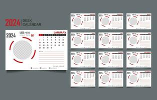 calendar set template for 2024 year vector