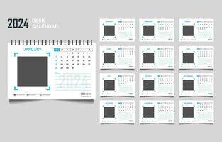 calendar set template for 2024 year vector