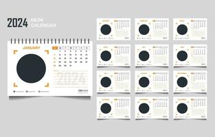 calendar set template for 2024 year vector