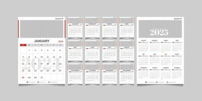 calendar 2024 and 2025 template vector