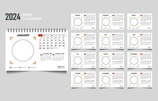 calendar set template for 2024 year vector