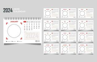 calendar set template for 2024 year vector