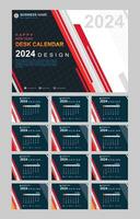 Monthly calendar set template for 2024 year with minimalist style vector