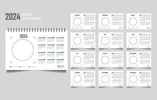 calendar set template for 2024 year vector