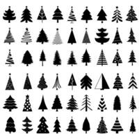 Navidad árbol vector icono colocar. nuevo año ilustración firmar recopilación. invierno símbolo.