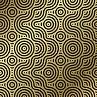 pattern seamless luxury black and gold wave circle line abstract. Geometric line panorama vector design for Christmas background