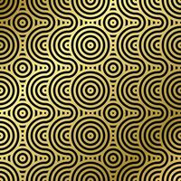 pattern seamless luxury black and gold wave circle line abstract. Geometric line panorama vector design for Christmas background