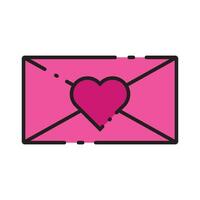 San Valentín día amor letra icono vector