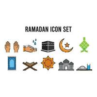 Ramadán icono conjunto vector