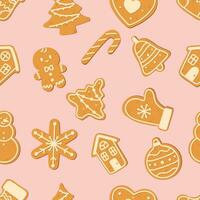 Background with Christmas gingerbread cookies. vector