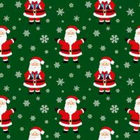 Christmas seamless pattern with Santa Claus, snowflakes. Beautiful background for gift wrapping papers, greeting cards, decoration. vector