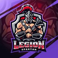 Legion spartan esport mascot logo design vector