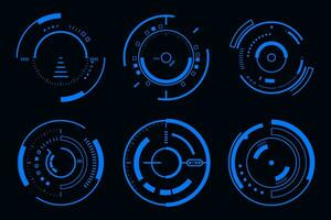 Vector HUD circle frame interface technology futuristic element.