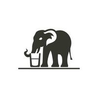 Elephant drinking Icon on White Background - Simple Vector Illustration