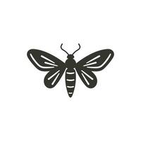 Moth Insect Icon on White Background - Simple Vector Illustration