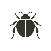 mariquita insecto icono en blanco antecedentes - sencillo vector ilustración