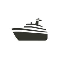 crucero Embarcacion icono en blanco antecedentes - sencillo vector ilustración