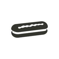 chocolate eclair icono en blanco antecedentes - sencillo vector ilustración