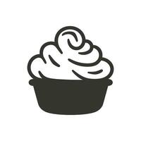 Whipped Cream Icon on White Background - Simple Vector Illustration