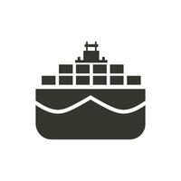 Container ship Icon on White Background - Simple Vector Illustration